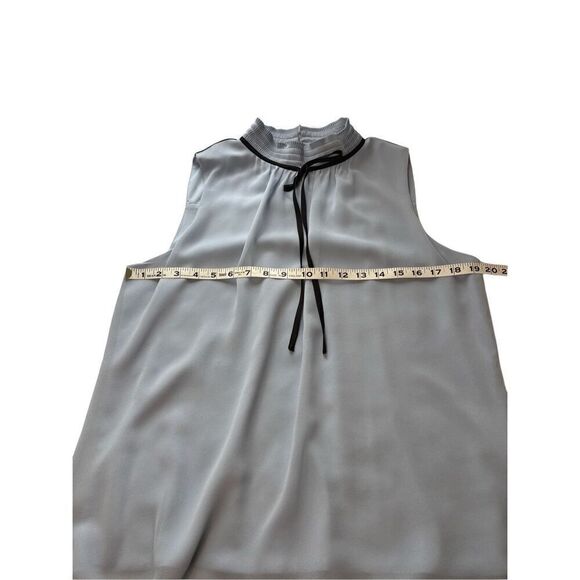 Karl Lagerfeld high neck sleeveless blouse with tie - Picture 2 of 8